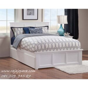 Tempat tidur minimalis modern mewah dan klasik ukuran terbaru model desain set kamar single multifungsi dari kayu warna putih harga murah