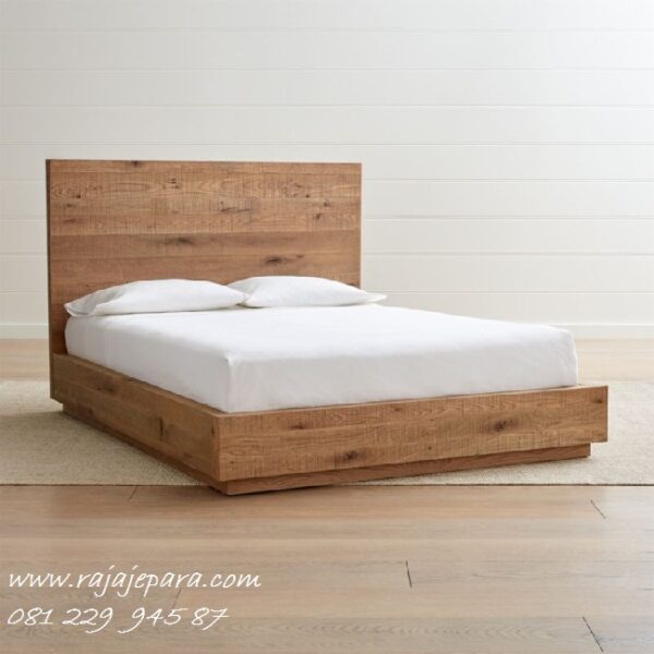 Tempat tidur minimalis blok jati tua besar polos asli Jepara model set kamar modern klasik desain terbaru dari kayu solid harga murah