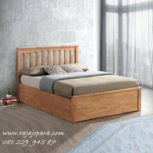 Tempat tidur minimalis dari kayu jati Jepara polos sederhana model desain set kamar mewah modern klasik ukuran gambar terbaru harga jual murah