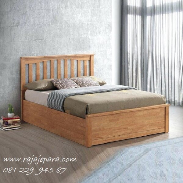 Tempat tidur minimalis dari kayu jati Jepara polos sederhana model desain set kamar mewah modern klasik ukuran gambar terbaru harga jual murah