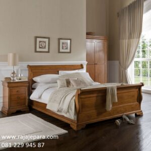 Desain tempat tidur kayu jati minimalis mewah modern dan klasik model set kamar bagong dari Jepara desain terbaru anak dan dewasa harga murah