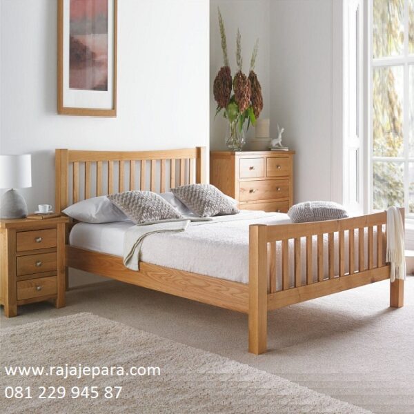 Harga tempat tidur kayu jati Jepara minimalis mewah modern dan klasik ukuran terbaru model desain set kamar dari Jepara sederhana harga murah