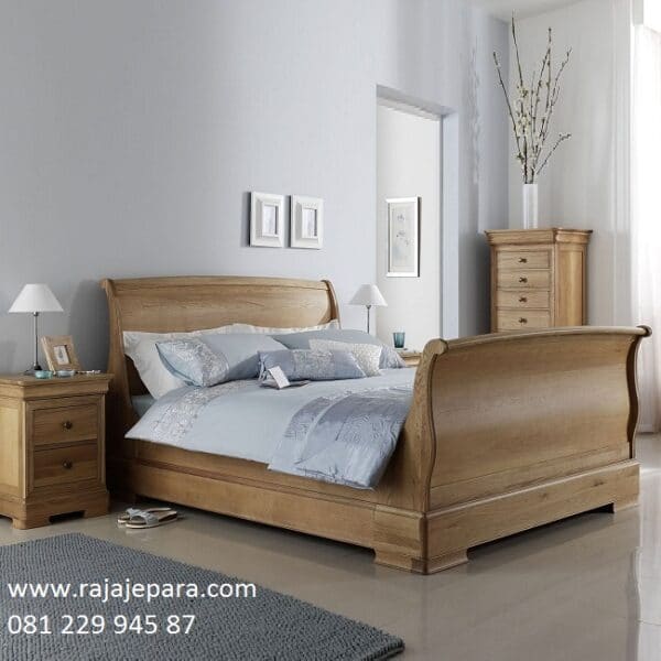 Tempat tidur kayu jati minimalis mewah modern dan klasik kuno ukuran terbaru Jepara model desain set kamar bagong non ukiran harga murah