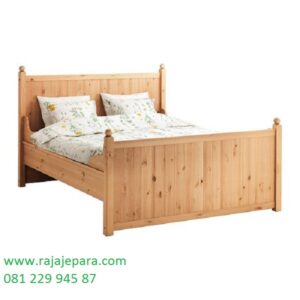 Tempat tidur kayu jati belanda murah model desain satu set furniture kamar dari Jepara minimalis mewah modern klasik unik terbaru harga termurah