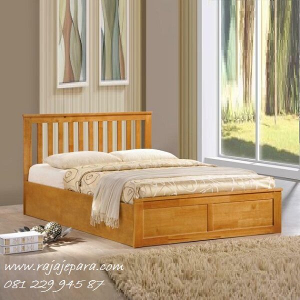 Tempat tidur minimalis kayu jati Jepara model desain set kamar dari kayu mewah dan klasik ukuran gambar terbaru sederhana harga murah