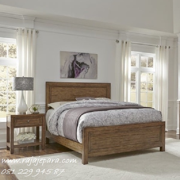 Tempat tidur minimalis klasik kayu jati Jepara model desain gambar set kamar Jepara mewah modern vintage ukuran terbaru harga murah