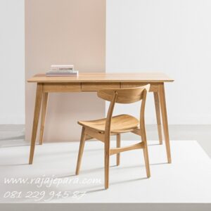 Meja belajar murah minimalis mewah dan klasik terbaru model desain set kursi kayu jati Jepara di Jakarta Bandung Jogja Surabaya harga termurah