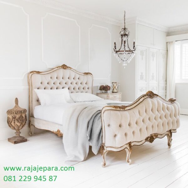 Tempat tidur klasik Eropa mewah dan modern minimalis terbuat jok busa model desain set kamar terbuat dari kayu jati dan mahoni ukir harga murah
