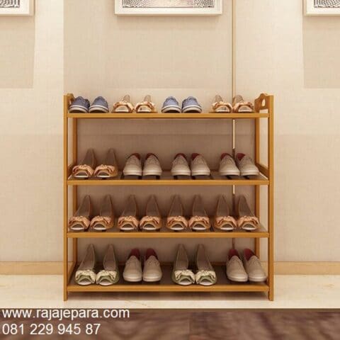 Rak Sepatu Kayu Jati Minimalis - rajajepara.com