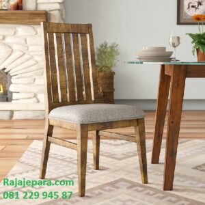 Model kursi makan minimalis mewah modern dan klasik vintage sederhana terbaru model desain gambar set meja jok busa kayu jati harga murah