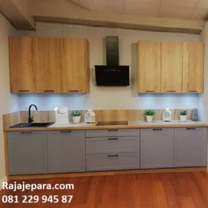 HPL kitchen set minimalis mewah modern klasik model desain lemari dapur gantung apartemen contoh bahan interior warna material harga murah