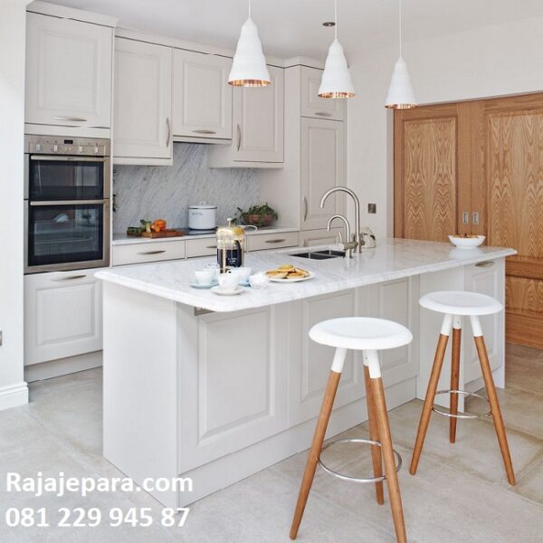 Kitchen set mini bar dapur kecil model desain gambar lemari dapur minimalis mewah modern dan klasik terbaru putih Jepara harga murah
