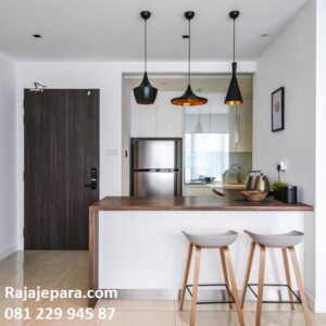 Kitchen set mini bar modern minimalis mewah dan klasik terbaru model desain gambar lemari dapur kecil kayu warna putih sederhana harga murah