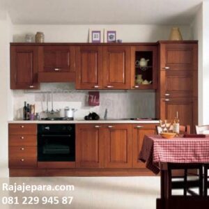 Kitchen set murah kayu jati Jepara model desain lemari dapur minimalis mewah di Bandung Depok Jogja Surabaya Jakarta Bekasi harga murah