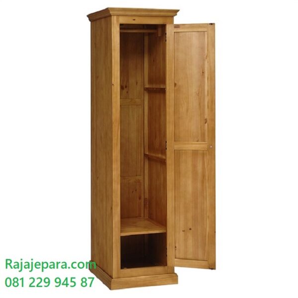 Lemari pakaian 1 pintu murah minimalis modern dan klasik sederhana terbaru model desain almari baju anak satu pintu kayu jati Jepara harga murah