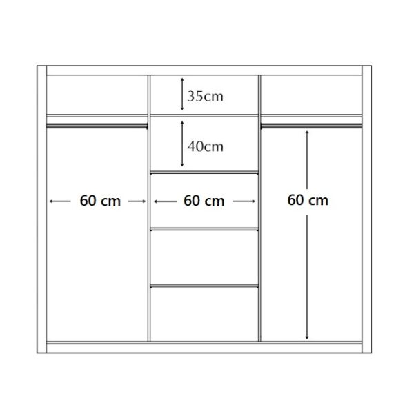 Lemari-Pakaian-3-Pintu-Sliding-Kaca 3 Ukuran