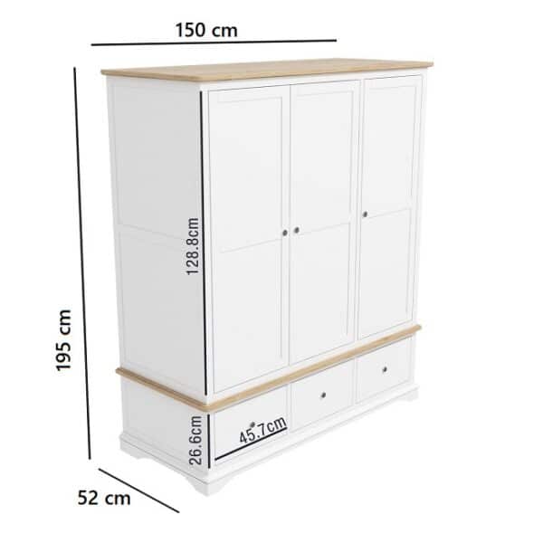 Model lemari pakaian 3 pintu terbaru desain almari baju tiga laci warna putih cat duco minimalis modern dan klasik ukuran terbaru kayu harga murah