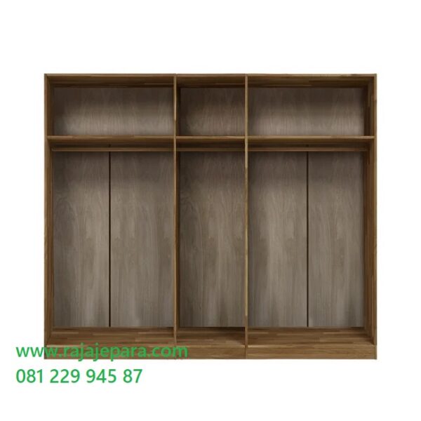 Lemari pakaian 5 pintu kayu jati minimalis mewah dan klasik kuno model almari baju lima pintu kaca cermin desain ukuran terbaru harga murah