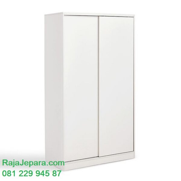 Lemari pakaian sliding minimalis 2 pintu model desain almari baju dua pintu geser warna putih mewah modern dan klasik terbaru harga murah