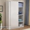 Lemari pakaian sliding warna putih 2 pintu minimalis modern dan klasik ukuran terbaru model desain almari baju cat duco geser dari kayu harga murah