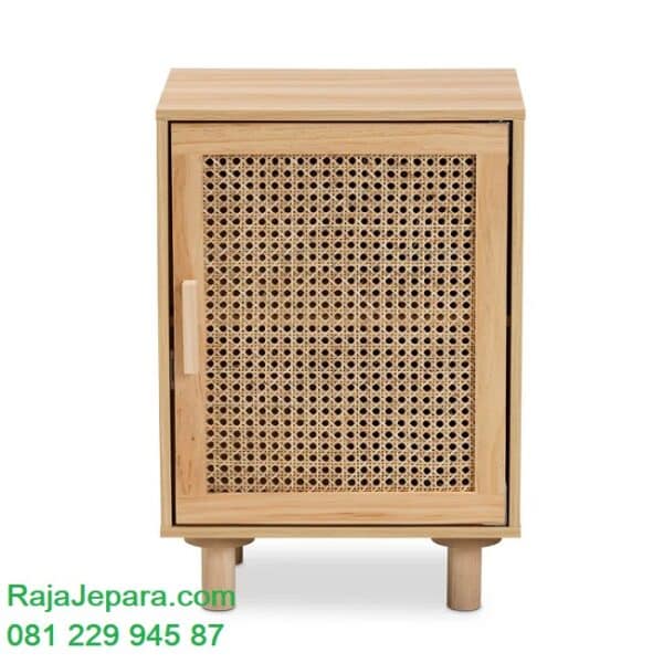 Lemari nakas rotan retro model meja hias kayu jati desain minimalis mewah modern dan klasik scandinavian anyaman rotan alam harga murah